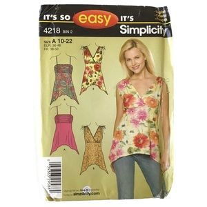 Sewing Pattern Misses Knit Tops Sizes 10-22 Uncut Simplicity 4218 W/Instructions